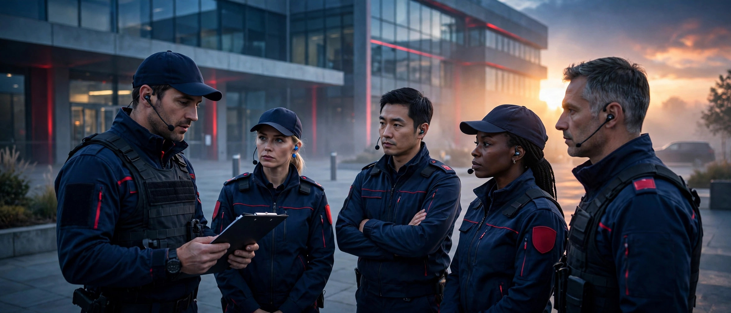 MetaSecurity Services team briefing before deployment